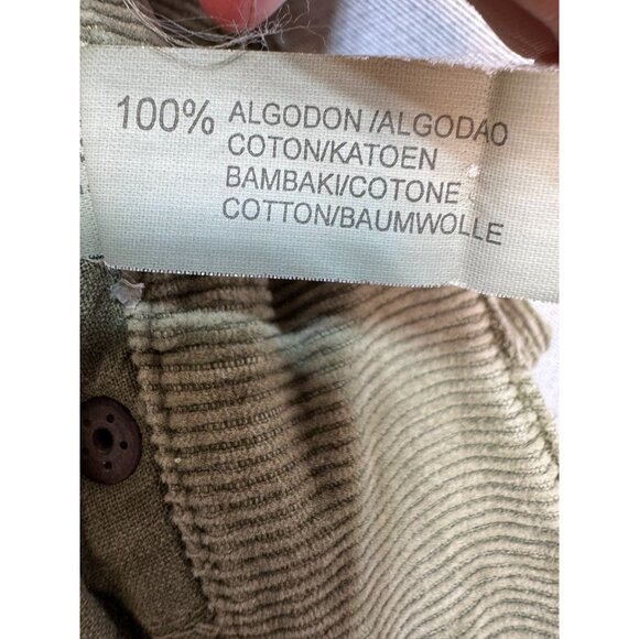 Bershka Womens Corduroy Capri Knee Pants Olive Green Size 8 (EUR 38) Made In Spa - Picture 8 of 12